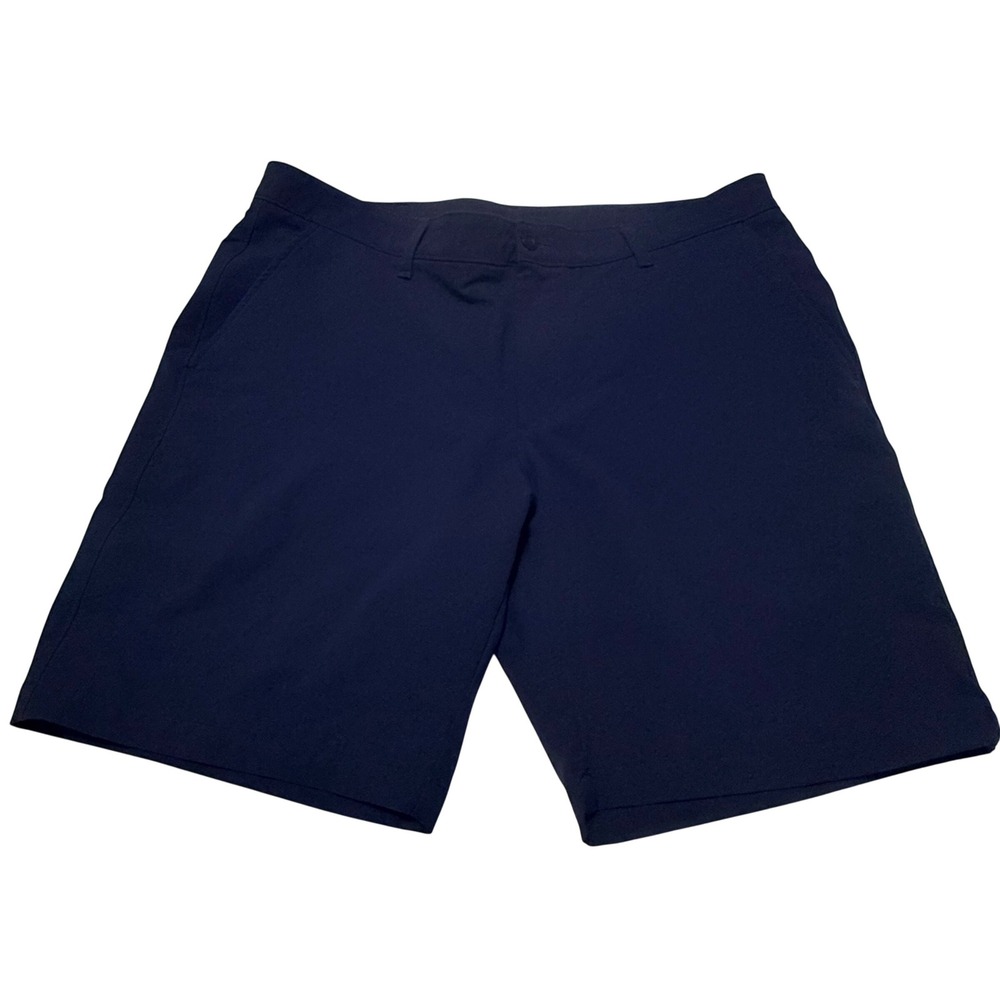 Under Armour Mens Navy Blue Golf Performance Shorts Size 42 Flat Front